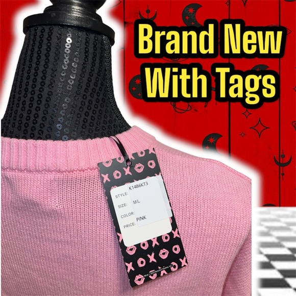 NWT: Betty Boop X Unique Vintage - Pink Betty Boop Love Heart Sweater (SIZE M/L) - Picture 4 of 6